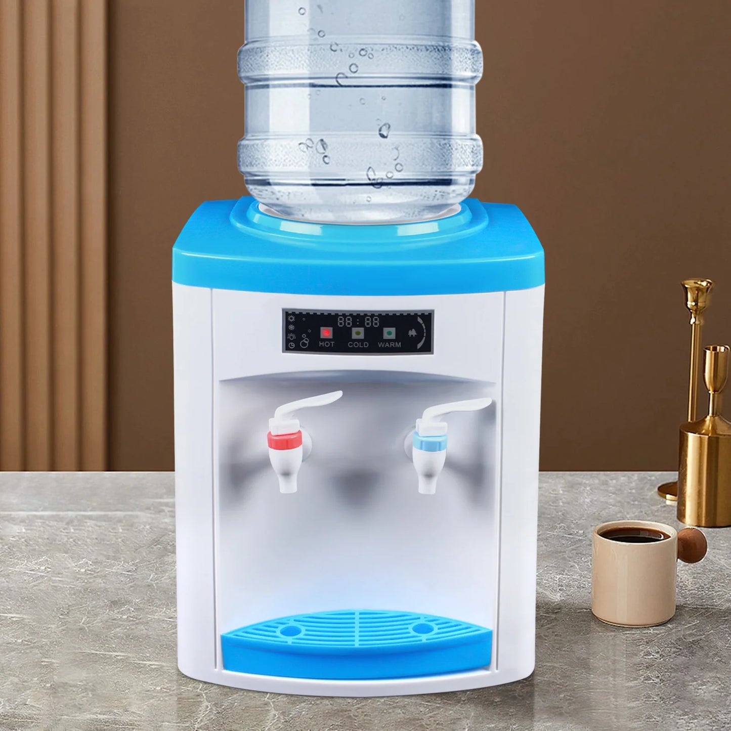 Dispensador de agua fría y caliente de escritorio de 220V, dispensador de agua para dormitorio familiar, respetuoso con el medio ambiente y limpio