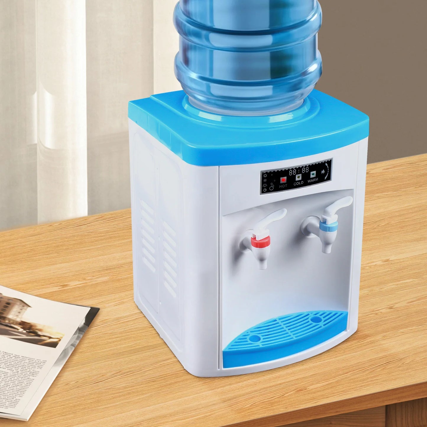 Dispensador de agua fría y caliente de escritorio de 220V, dispensador de agua para dormitorio familiar, respetuoso con el medio ambiente y limpio
